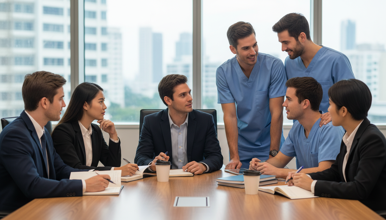 Residency applicants talking with current residents during a hospital tour Residency applicants talking with current residents during a hospital tour - malignant residency program for The Complete Gui