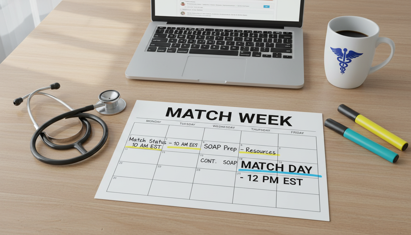 Medical school Match Week calendar overview Medical school Match Week calendar overview - match day for The Complete Guide to Match Day Guide