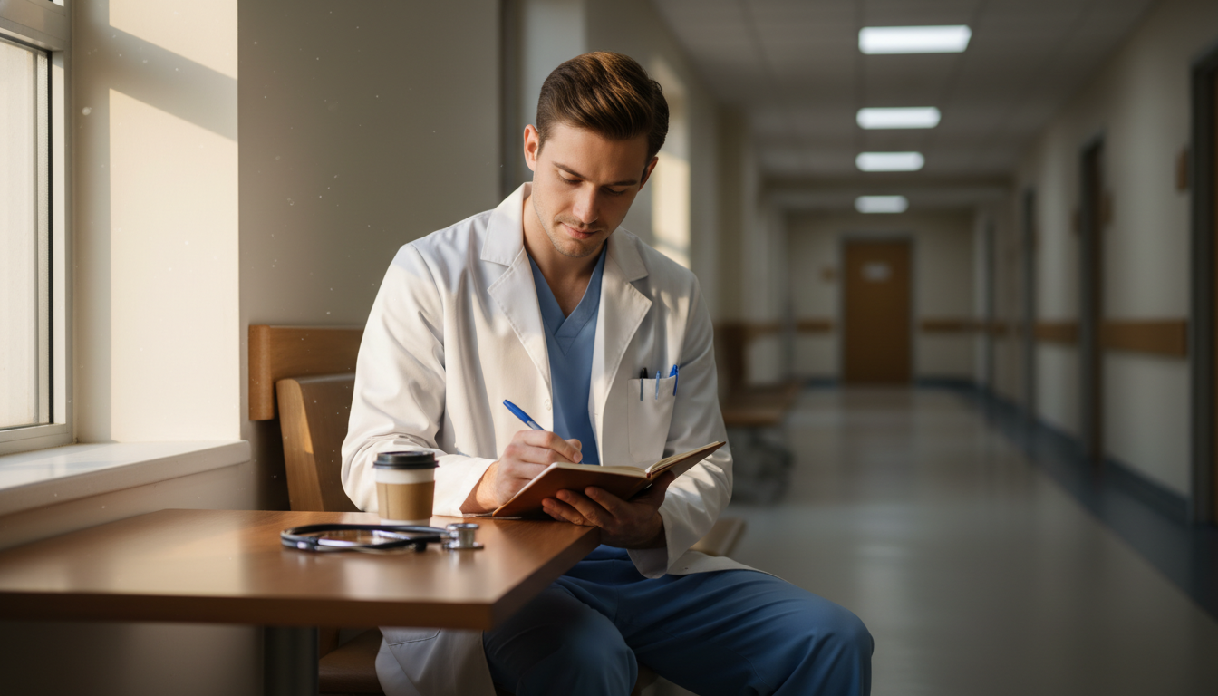 Medical resident journaling and reflecting using mindfulness techniques between patient rounds Medical resident journaling and reflecting using mindfulness techniques between patient rounds - mindfulness medicine for The