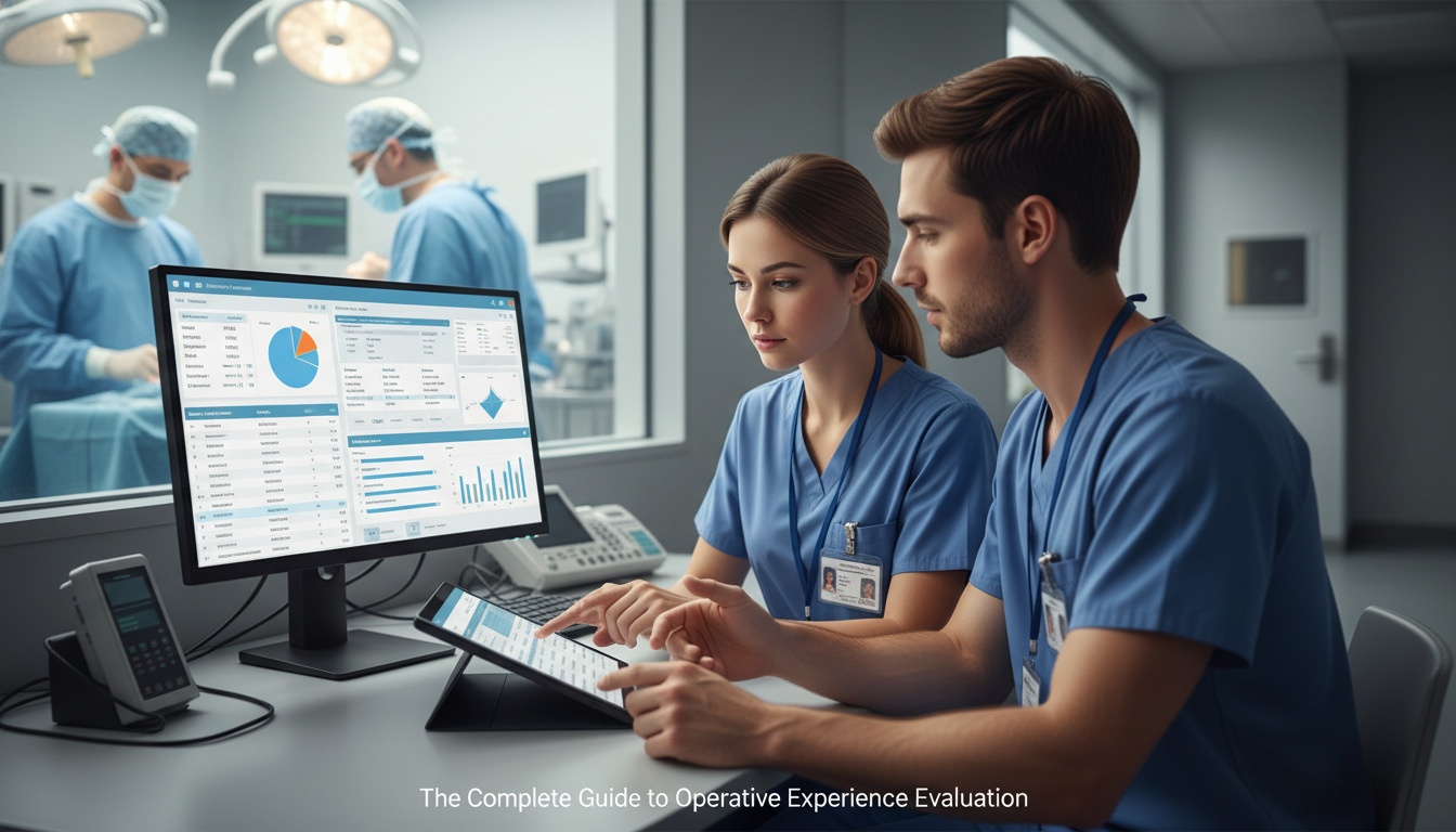 Surgical residents reviewing operative logs and training metrics on a tablet Surgical residents reviewing operative logs and training metrics on a tablet - operative experience for The Complete Guide to