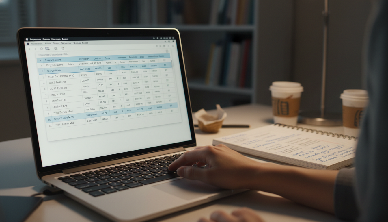 Residency rank list spreadsheet with evaluation criteria Residency rank list spreadsheet with evaluation criteria - how to rank programs for The Complete Guide to Rank List Strategy