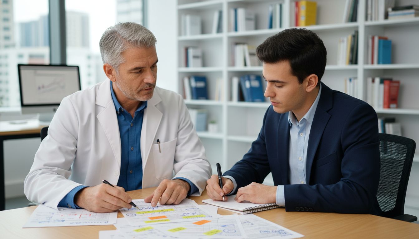 Mentor and student reviewing residency program options Mentor and student reviewing residency program options - residency program rankings for The Complete Guide to Understanding P