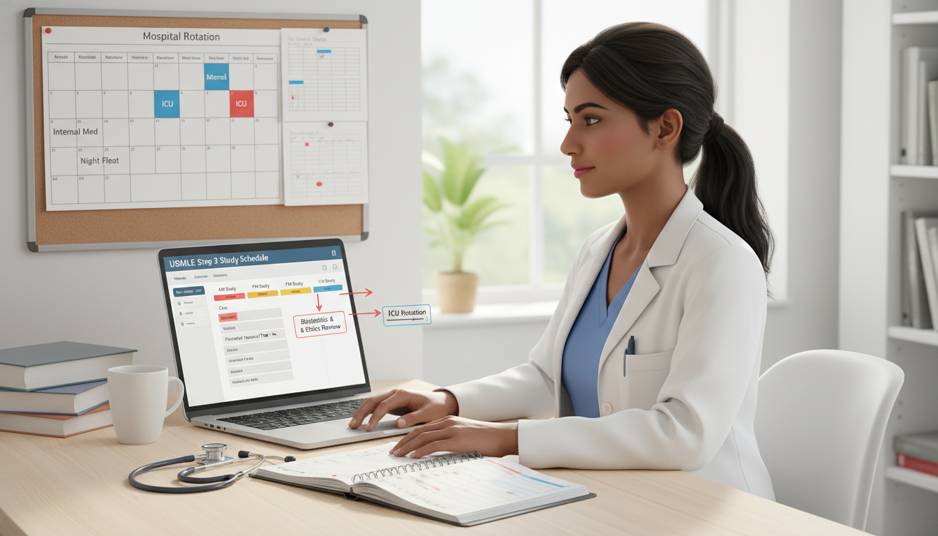 Resident planning Step 3 study schedule around rotation calendar - Step 3 preparation for The Complete Guide to USMLE Step 3