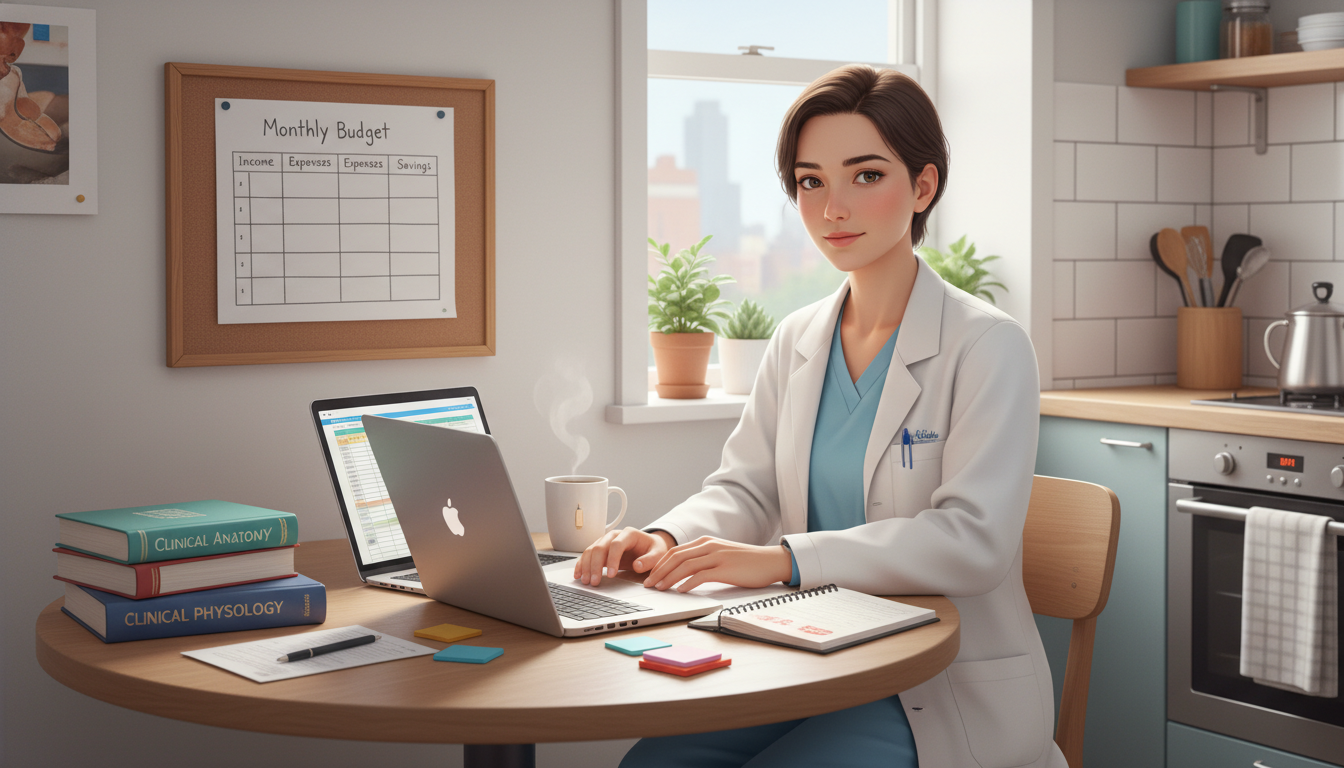 Medical student planning finances and budgeting on a laptop Medical student planning finances and budgeting on a laptop - medical school loans for The Complete Guide to Medical Student