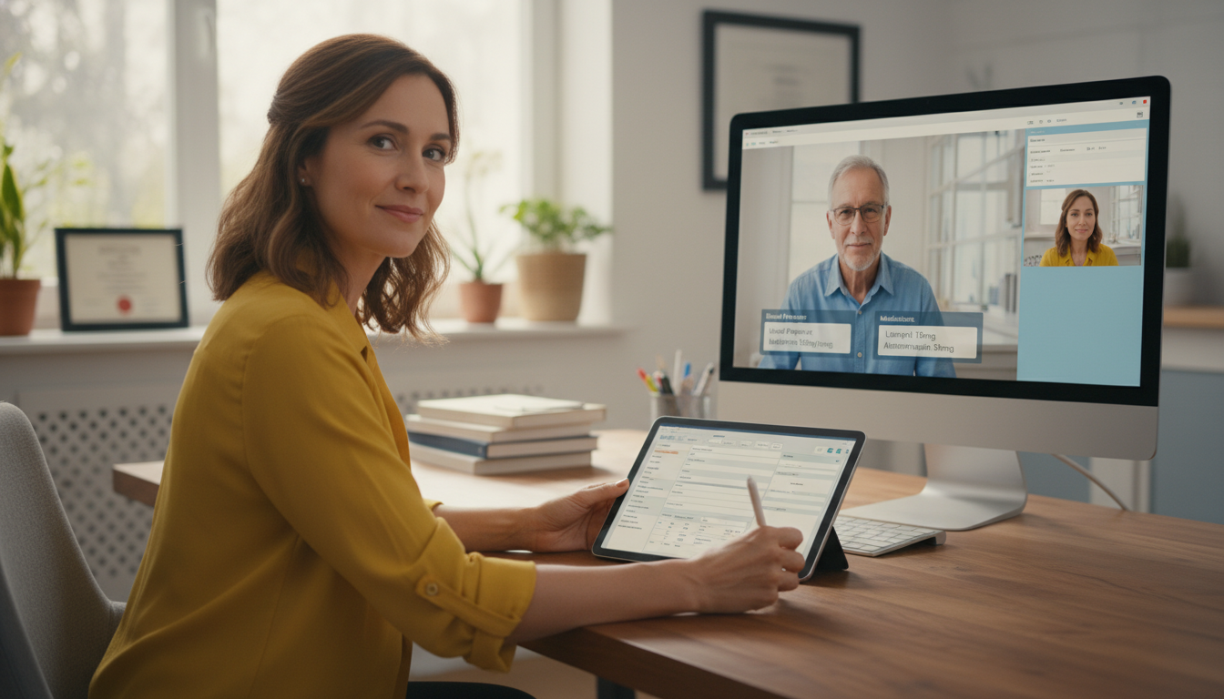 Primary care physician conducting a telehealth follow-up visit Primary care physician conducting a telehealth follow-up visit - telemedicine jobs for The Complete Guide to Telemedicine Car