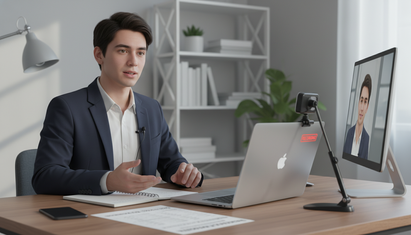 Medical residency applicant practicing virtual interview skills Medical residency applicant practicing virtual interview skills - virtual residency interview for The Complete Guide to Virtu