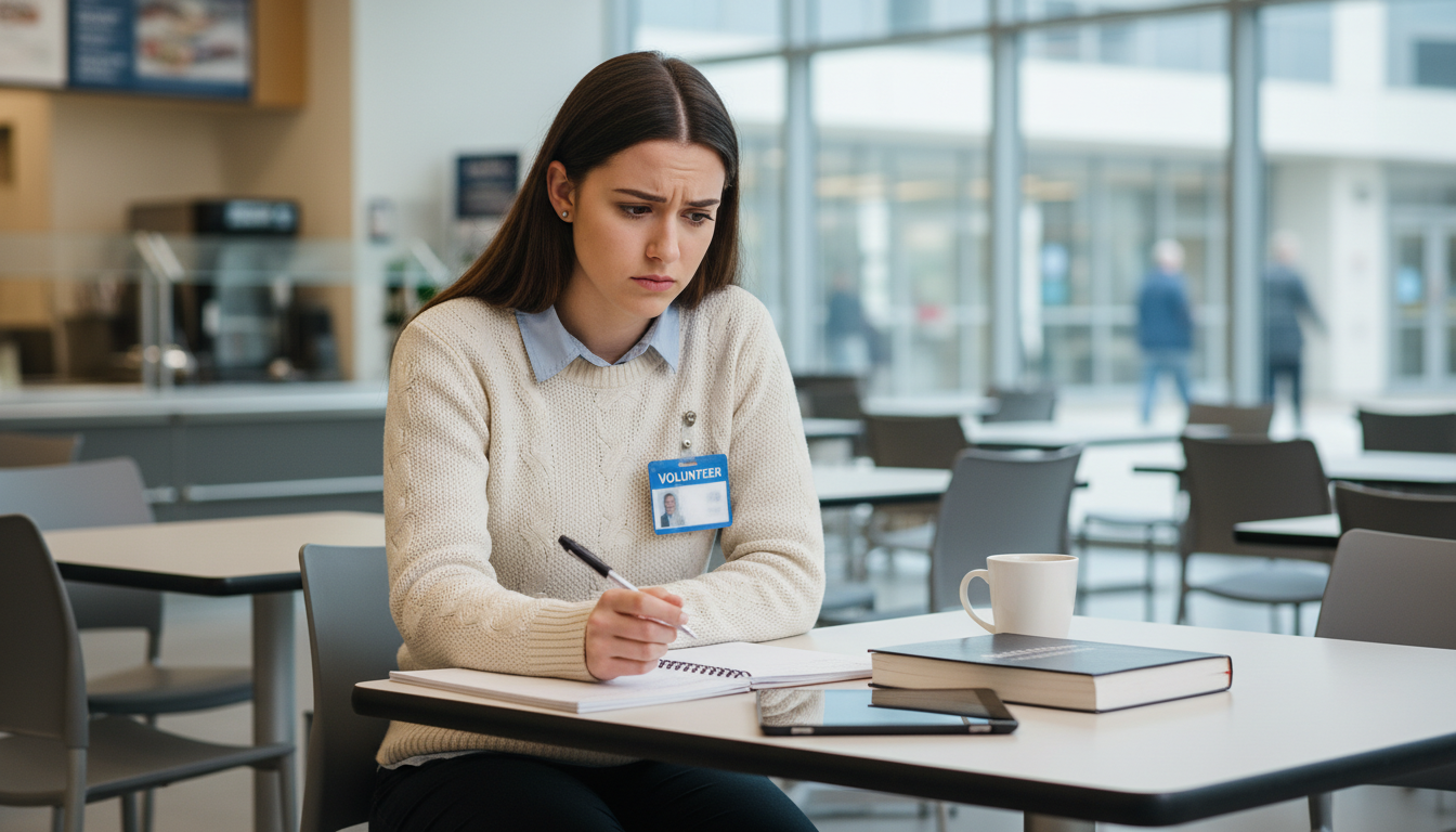 Premed student journaling about clinical volunteering experiences -  for Can Weak Clinical Volunteering Be Offset by Strong S