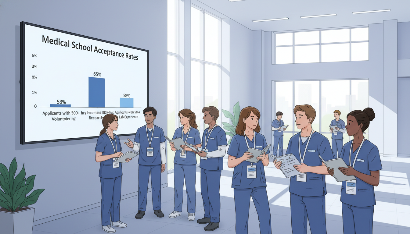 Premed students comparing [clinical volunteering](https://residencyadvisor.com/resources/clinical-volunteering/mcat-score-gpa