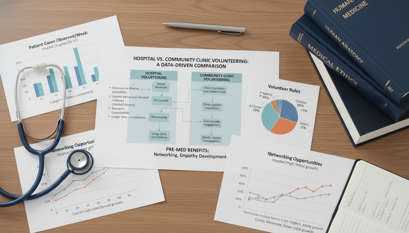Data-driven decision chart for premed volunteering choices -  for Hospital vs Community Clinic Volunteering: A Data-Driven Co