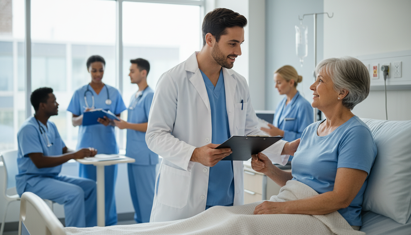 Premed student volunteering with patients in a hospital setting -  for How Many Clinical Volunteer Hours Are Enough? Analyzin