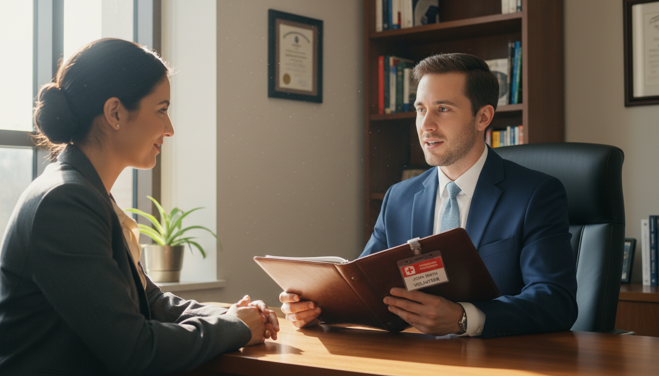 Medical school applicant describing clinical volunteering in interview Medical school applicant describing clinical volunteering in interview - for How to Use Clinical Volunteering to Rescue a No