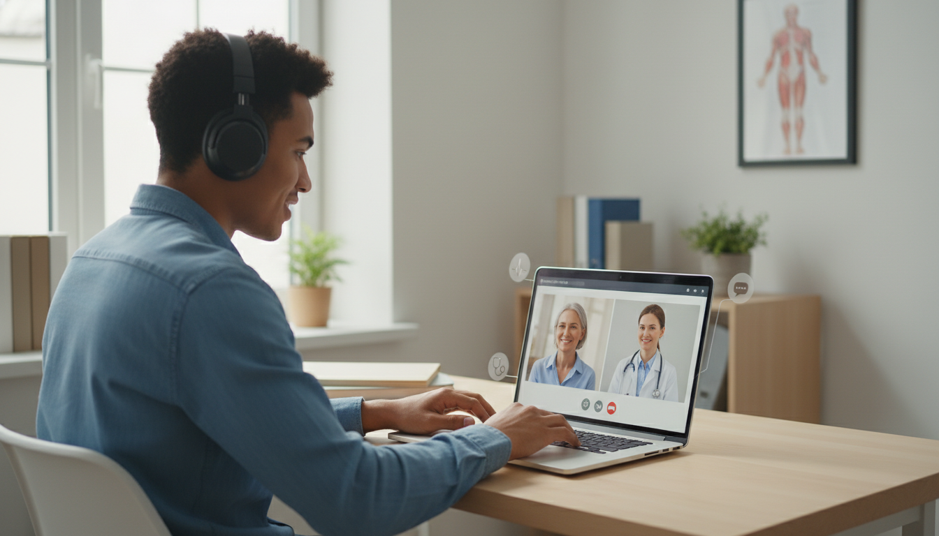 Premed student doing virtual telehealth volunteering from home -  for Is Virtual or Telehealth Volunteering Worth Listing on