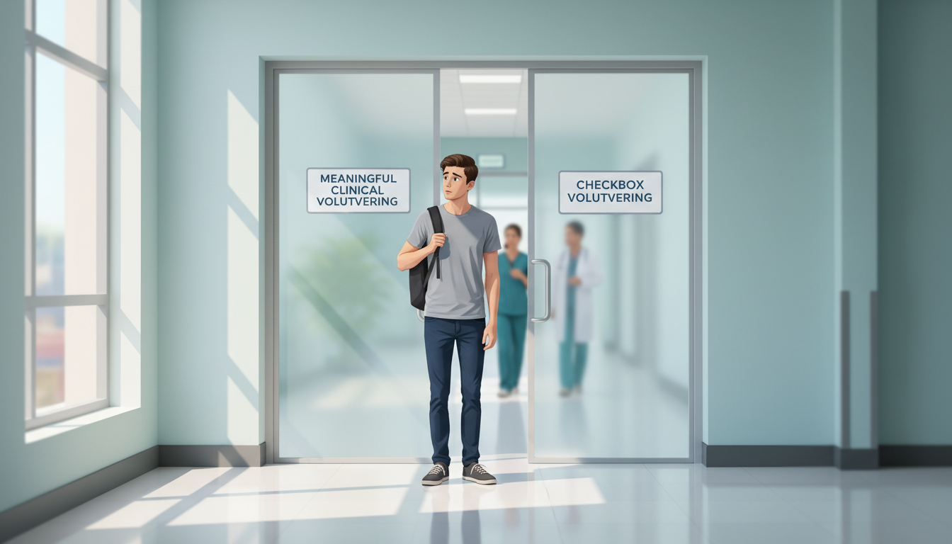 Premed student choosing between clinical volunteer roles -  for Red Flag Volunteer Roles Admissions Readers Instantly Discoun