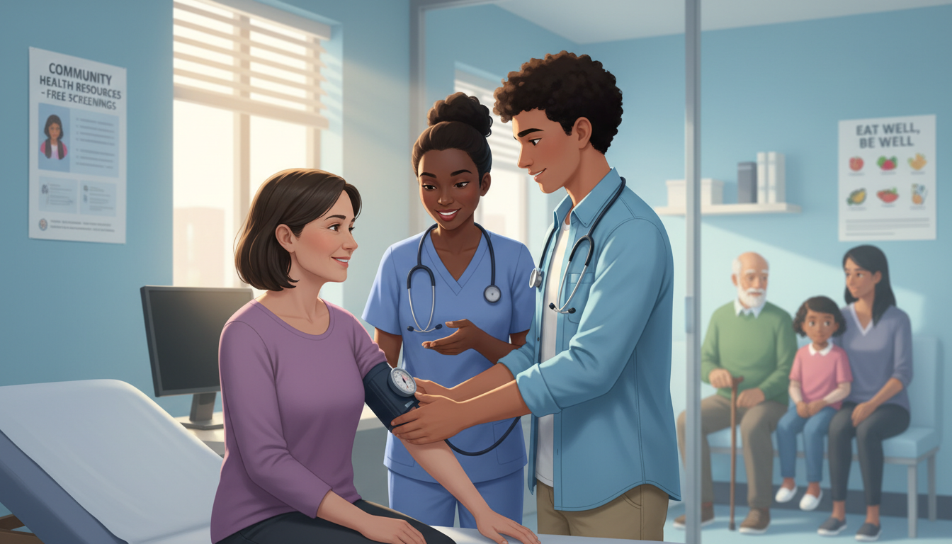 Premed student volunteering in a free clinic -  for Shadowing vs Volunteering: What Actually Impresses Med Schools