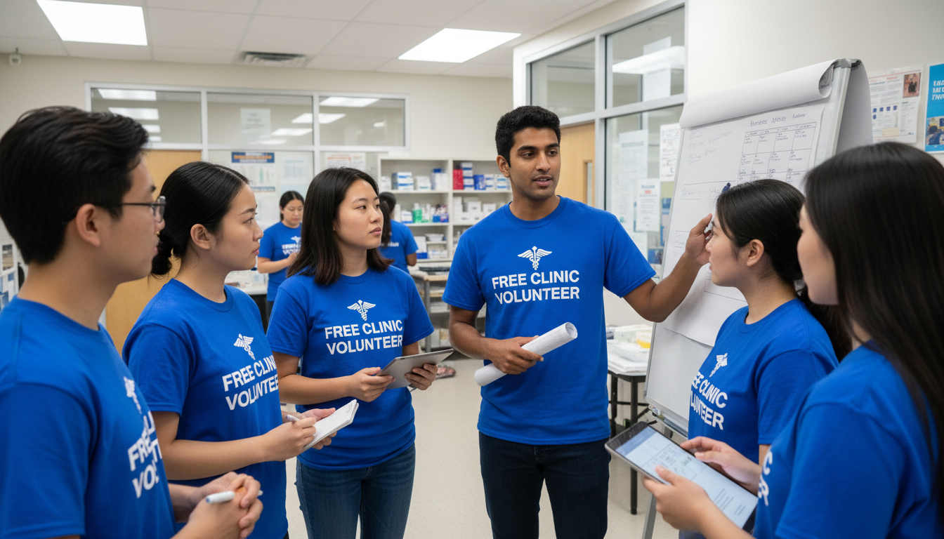Premed student transitioning from clinic volunteer to student leader -  for Timeline for Transitioning from Basic Volunteer t