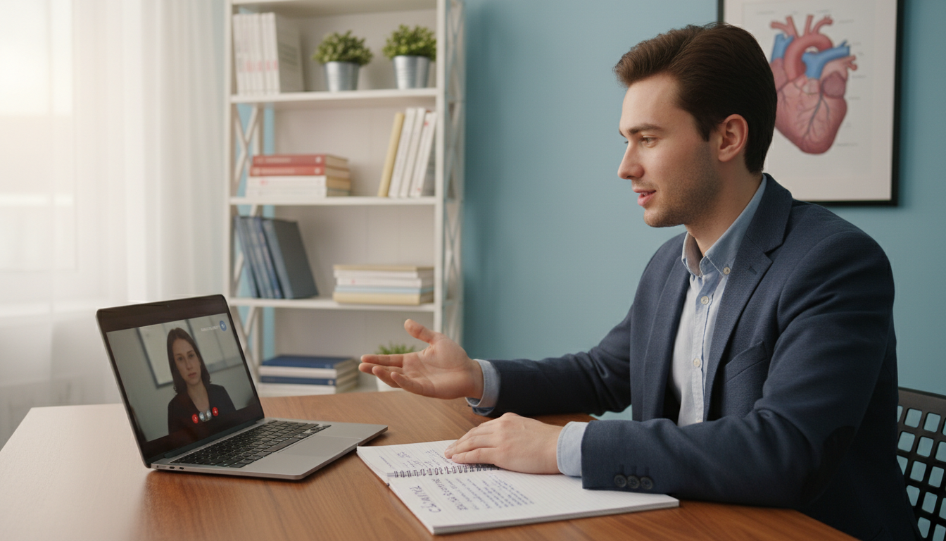 Medical school applicant practicing interview answers using clinical volunteering stories -  for Transforming Your Volunteer