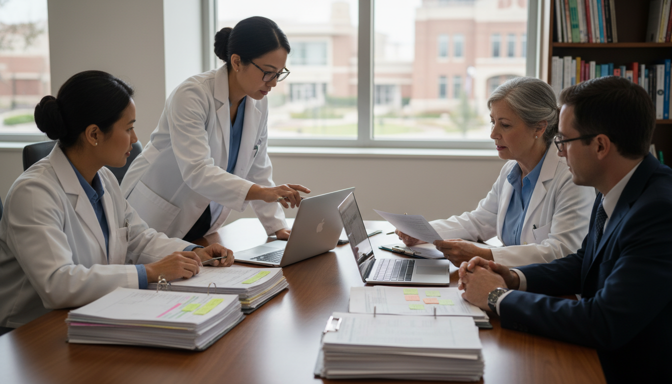 Medical school admissions committee reviewing TMDSAS applications -  for Common GPA Explanation Pitfalls in TMDSAS and How to