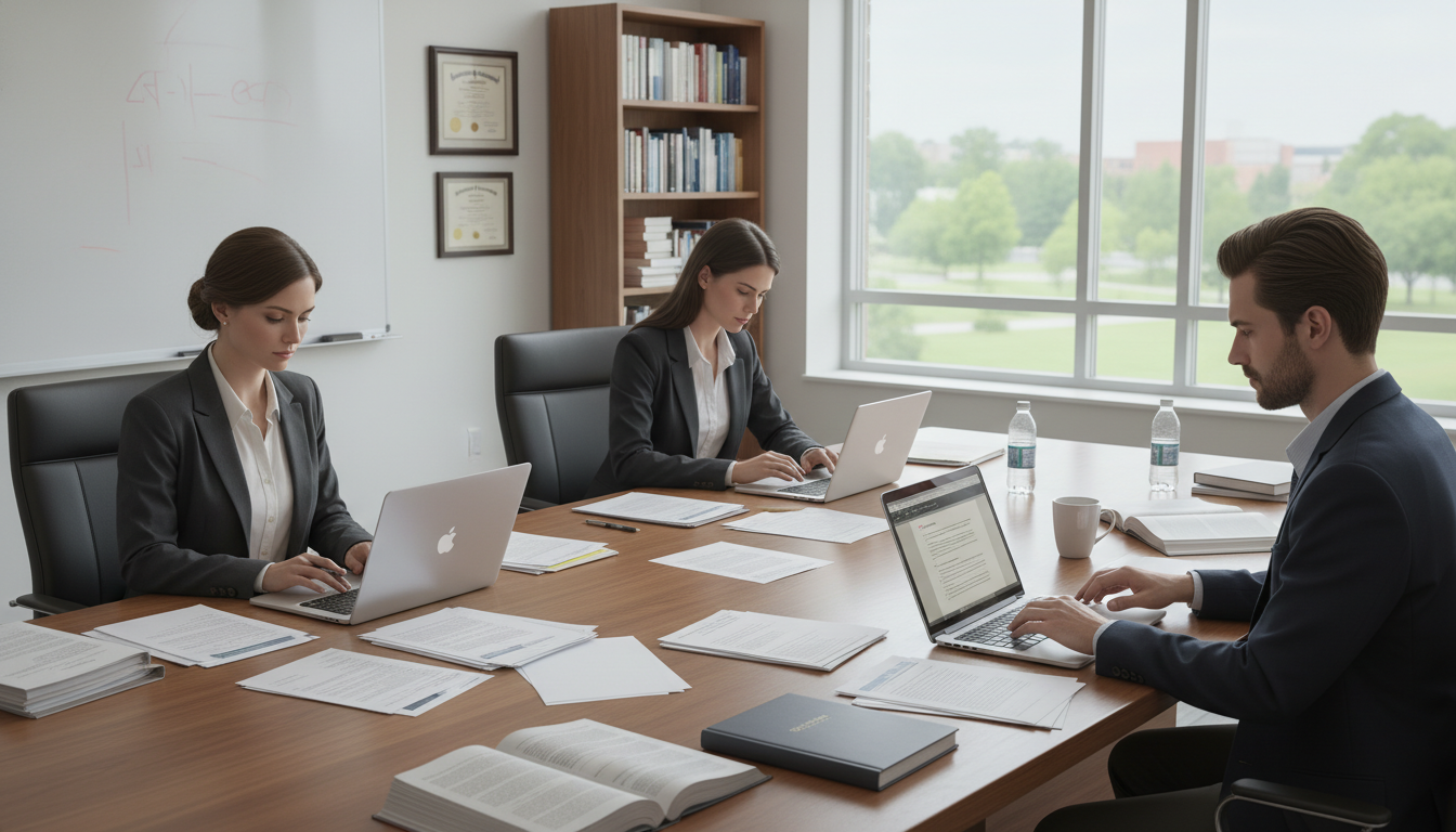 Medical school admissions committee reviewing applications -  for Crafting a Compelling Disadvantaged Statement Without Overs