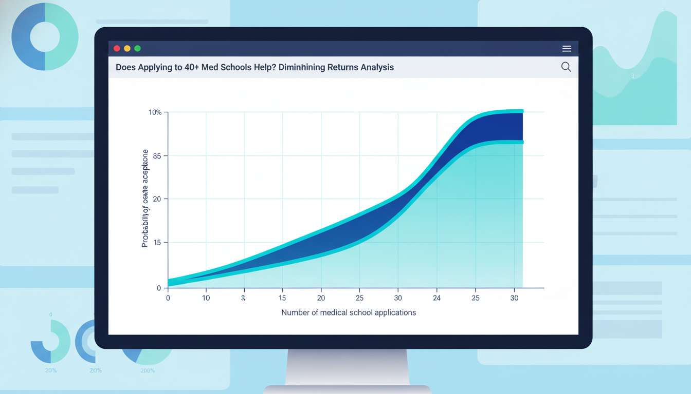 Graph illustrating diminishing returns from increased medical school applications -  for Does Applying to 40+ Med Schools Hel