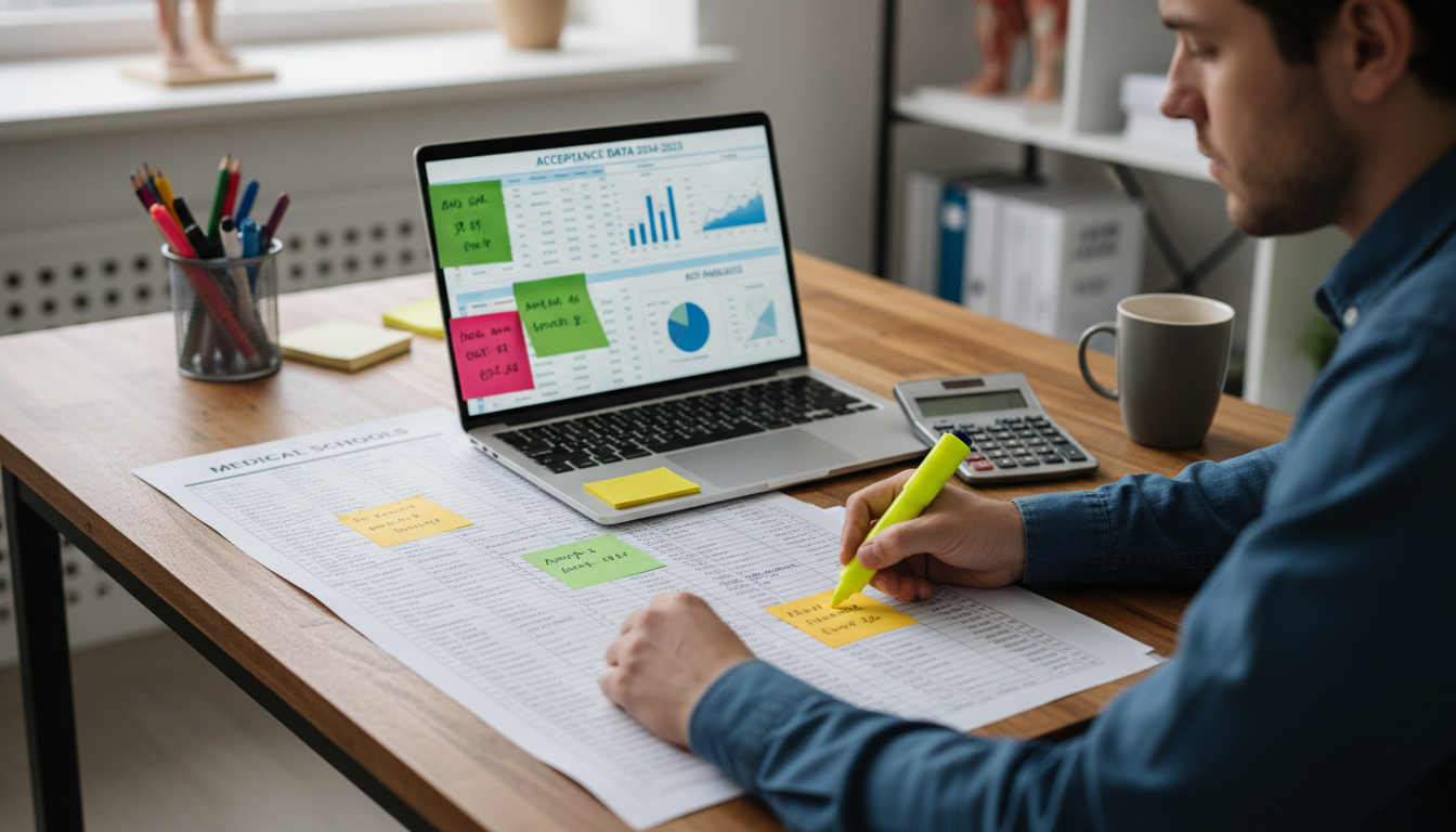 Premed student prioritizing a targeted list of medical schools -  for Does Applying to 40+ Med Schools Help? Diminishing Retu