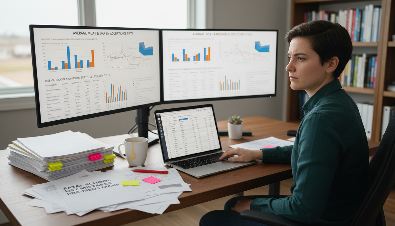 Pre-med student comparing medical school data Pre-med student comparing medical school data - for Fatal School List Mistakes Pre-Meds Make with AMCAS and AACOMAS