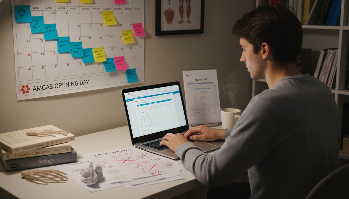 Premed student planning the final 30 days before AMCAS opens -  for Final 30 Days Before AMCAS Opens: High-Yield Task Countdo