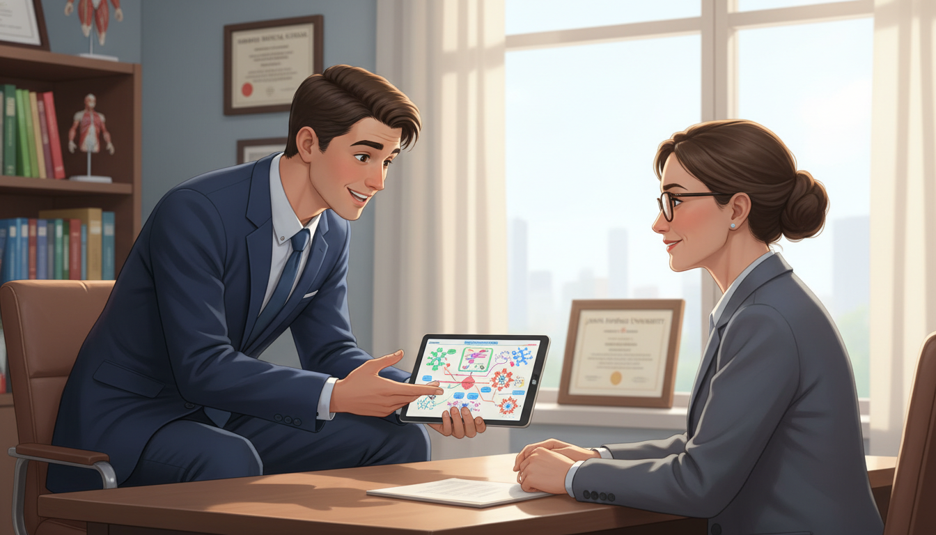 Premed student discussing research during a medical school interview -  for How Admissions Really Judge ‘Prestige’ of Your Co