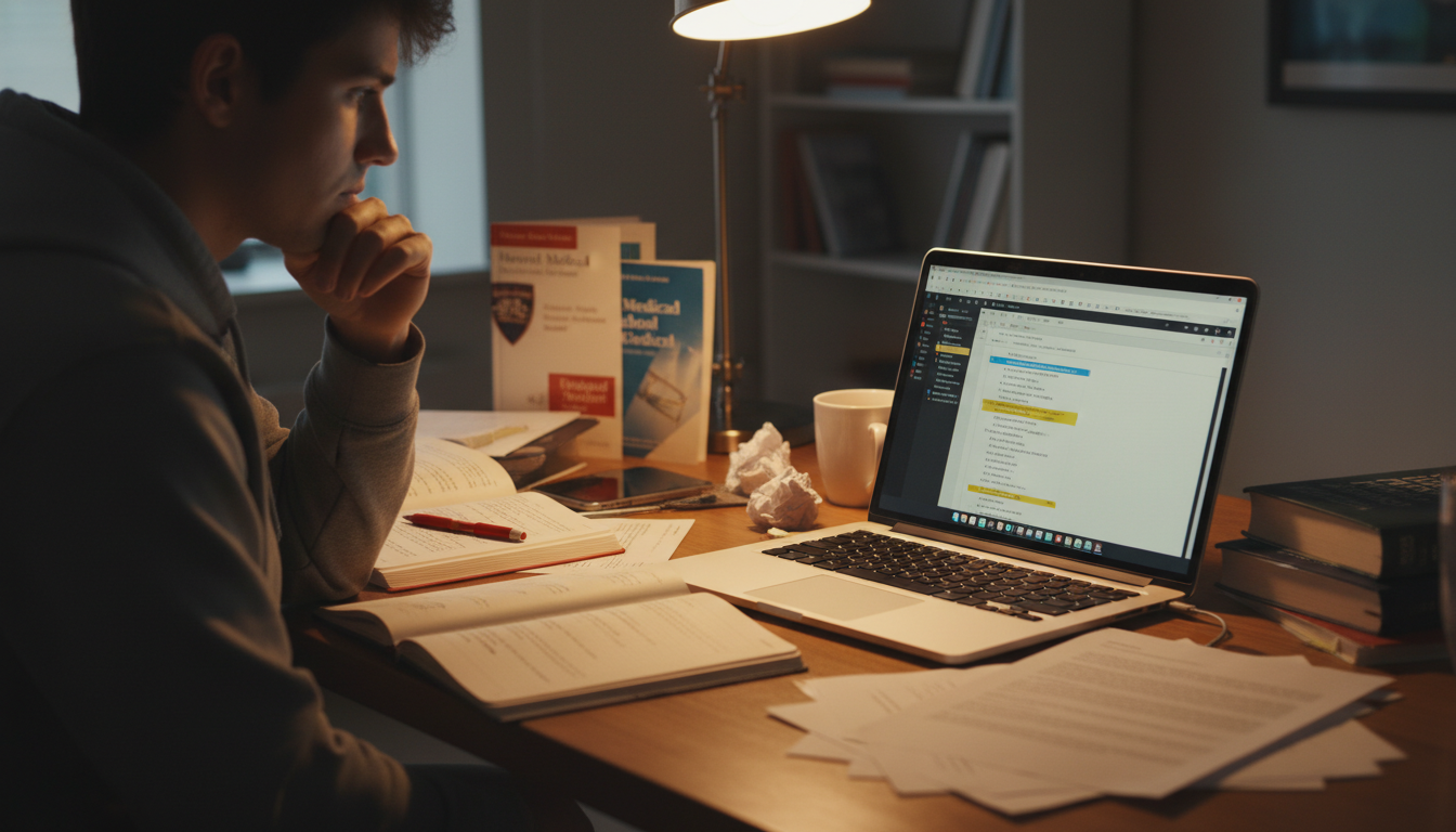 Medical school applicant revising personal activity descriptions -  for How One Sentence in Your Activities Section Sways the