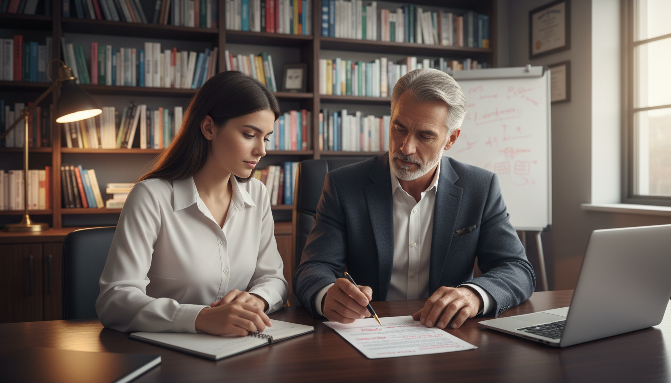 Mentor reviewing a premed student's personal statement -  for How to Rewrite a Weak Personal Statement into a Cohesive Narrat