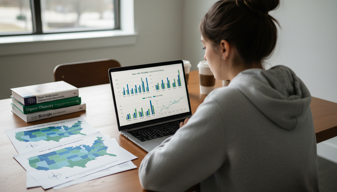 Medical school admissions data analysis concept -  for In-State vs Out-of-State Acceptance Rates Across Public MD Programs