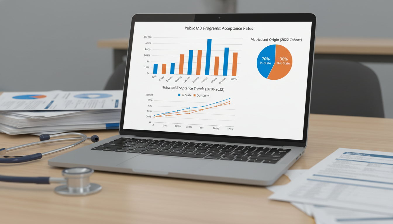 Medical school admissions statistics charts -  for In-State vs Out-of-State Acceptance Rates Across Public MD Programs