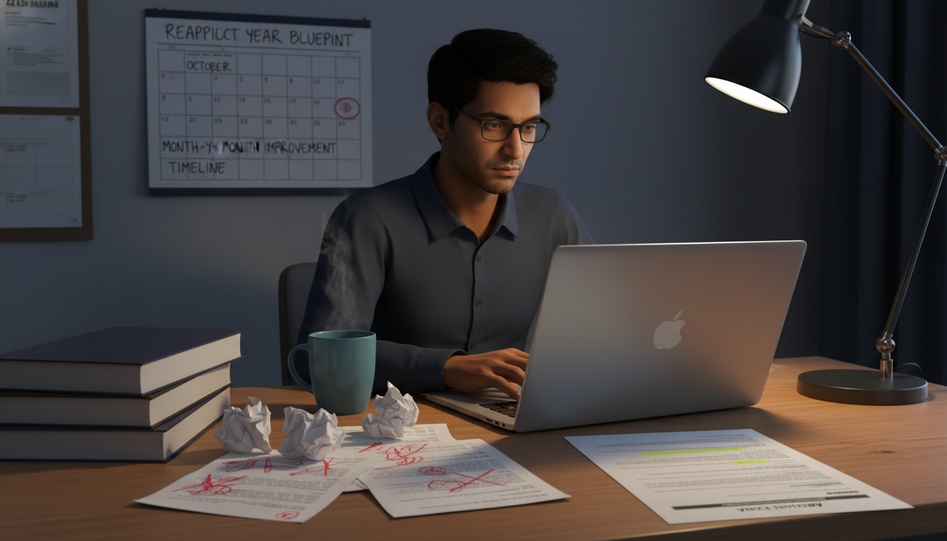 Premed student drafting a medical school personal statement -  for Reapplicant Year Blueprint: Month-by-Month Improvement Tim