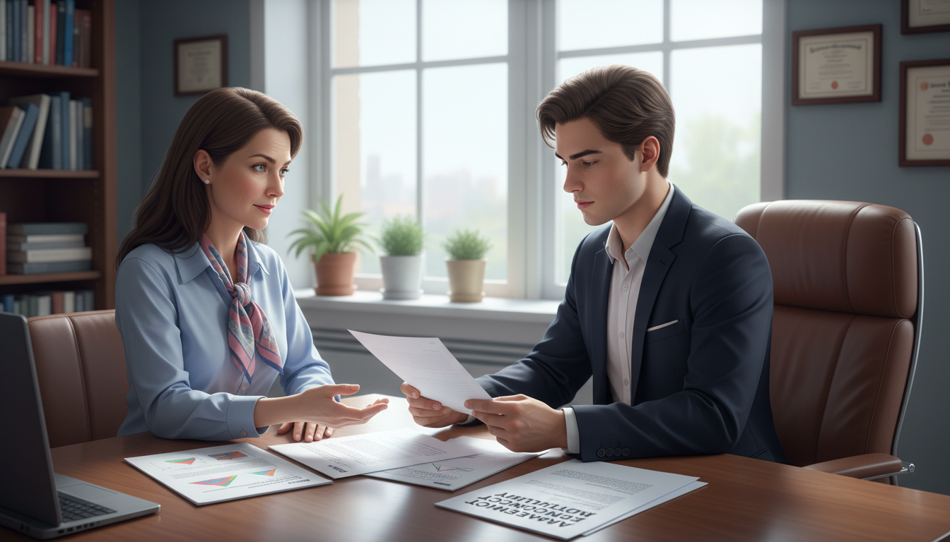 Premed student meeting with academic advisor about misconduct resolution -  for Step-by-Step Guide to Explaining Academic Mis