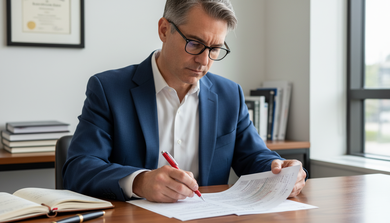 Admissions committee member reviewing detailed AMCAS course list Admissions committee member reviewing detailed AMCAS course list - for The Hidden Signals Your AMCAS Course List Sends to Sc