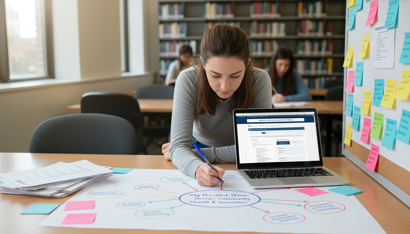 Pre-med student organizing varied experiences into a cohesive theme -  for Turn Disparate Activities into a Clear Pre-Med ‘Th