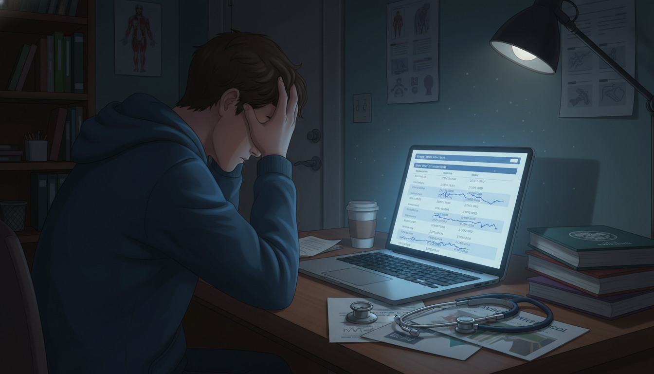 Premed student reviewing multiple MCAT score reports -  for What Faculty Actually Think When They See Multiple MCAT Attempts