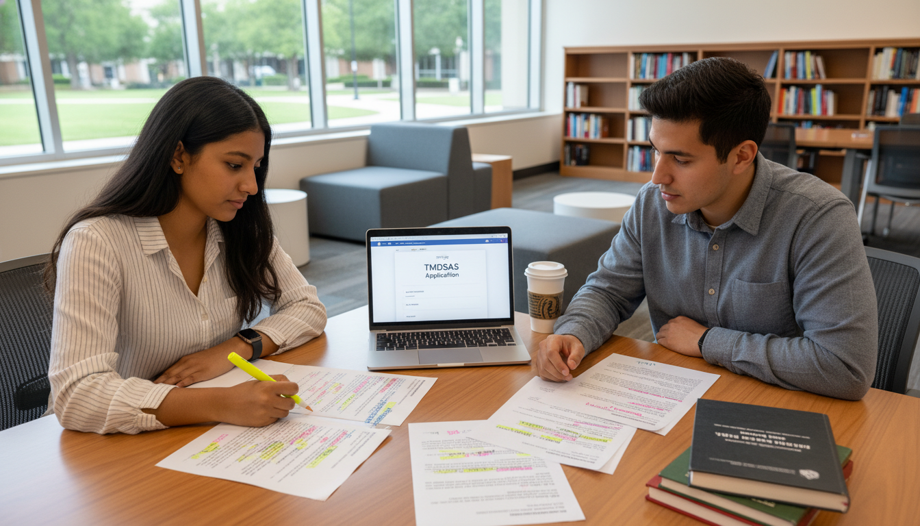 Premed student revising TMDSAS essays with peer feedback -  for Writing a TMDSAS Personal Characteristics Essay That Stands O