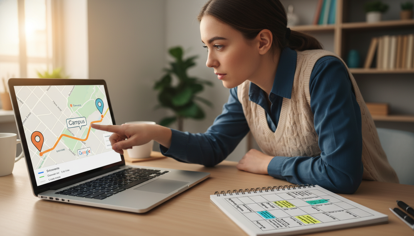 Premed commuter mapping shadowing locations along commute route -  for Commuter Student with Limited Time: How to Structure S