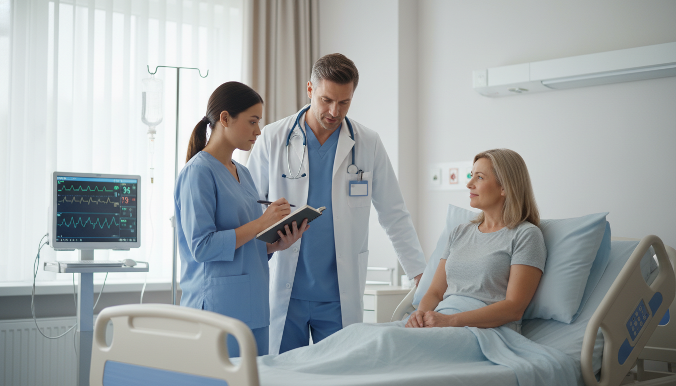 Medical student observing bedside interaction and mirroring professional language -  for Developing Professional Language: Ph