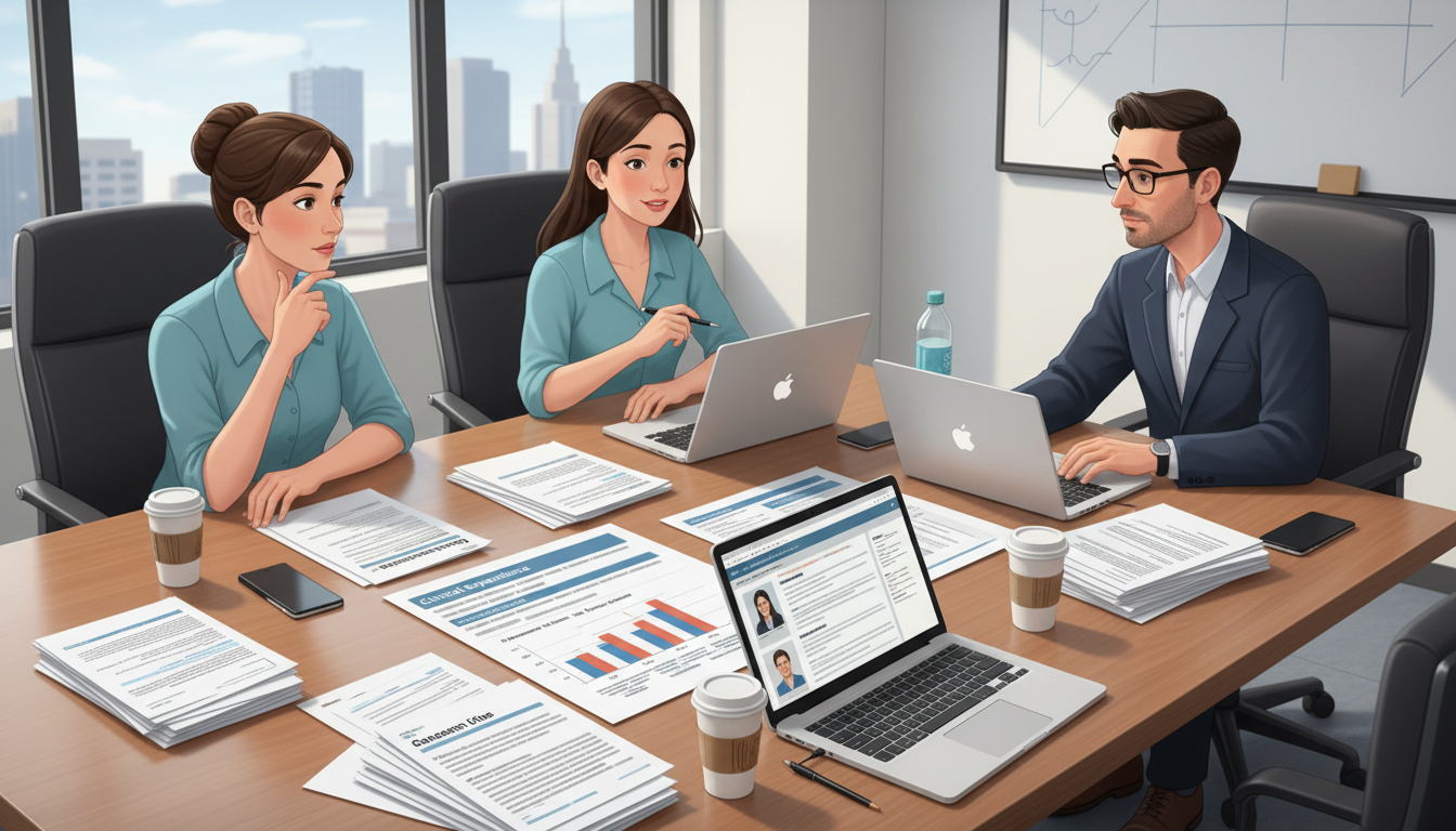 Medical school admissions committee reviewing applications for clinical experience -  for Does a Lack of Shadowing Doom a Str