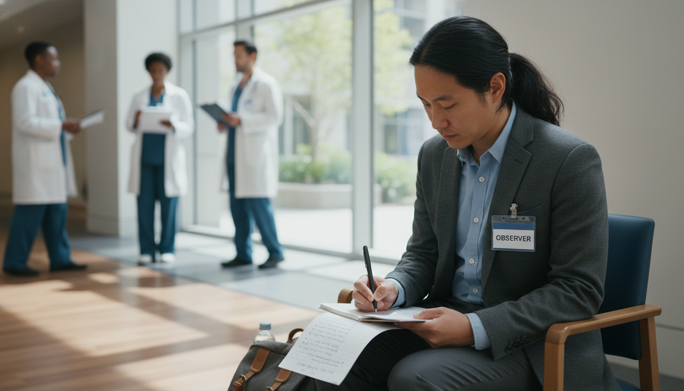 Premed student debriefing after a shadowing day -  for Final 6 Months Before AMCAS: Shadowing Tasks to Complete and Record