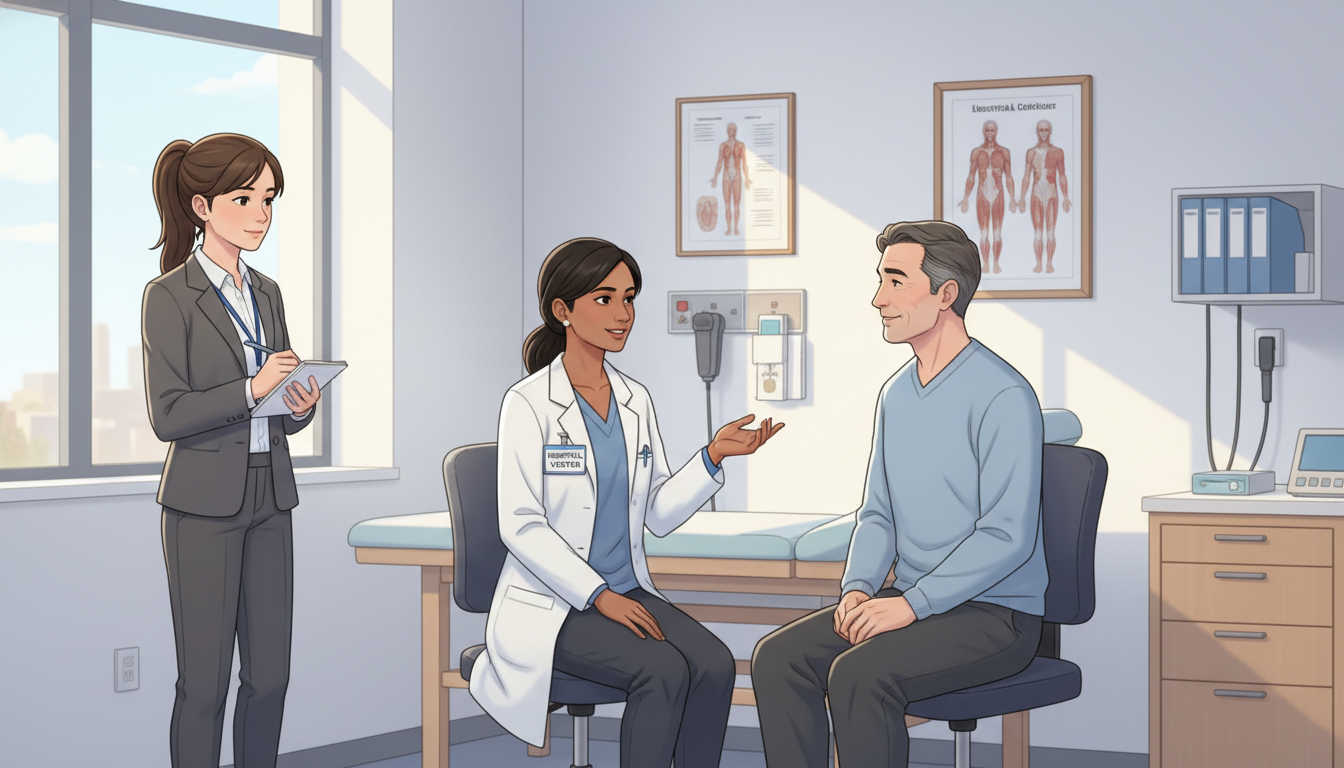 High school student shadowing a family physician in clinic High school student shadowing a family physician in clinic - for High School to Senior Year of College: Shadowing Milestones