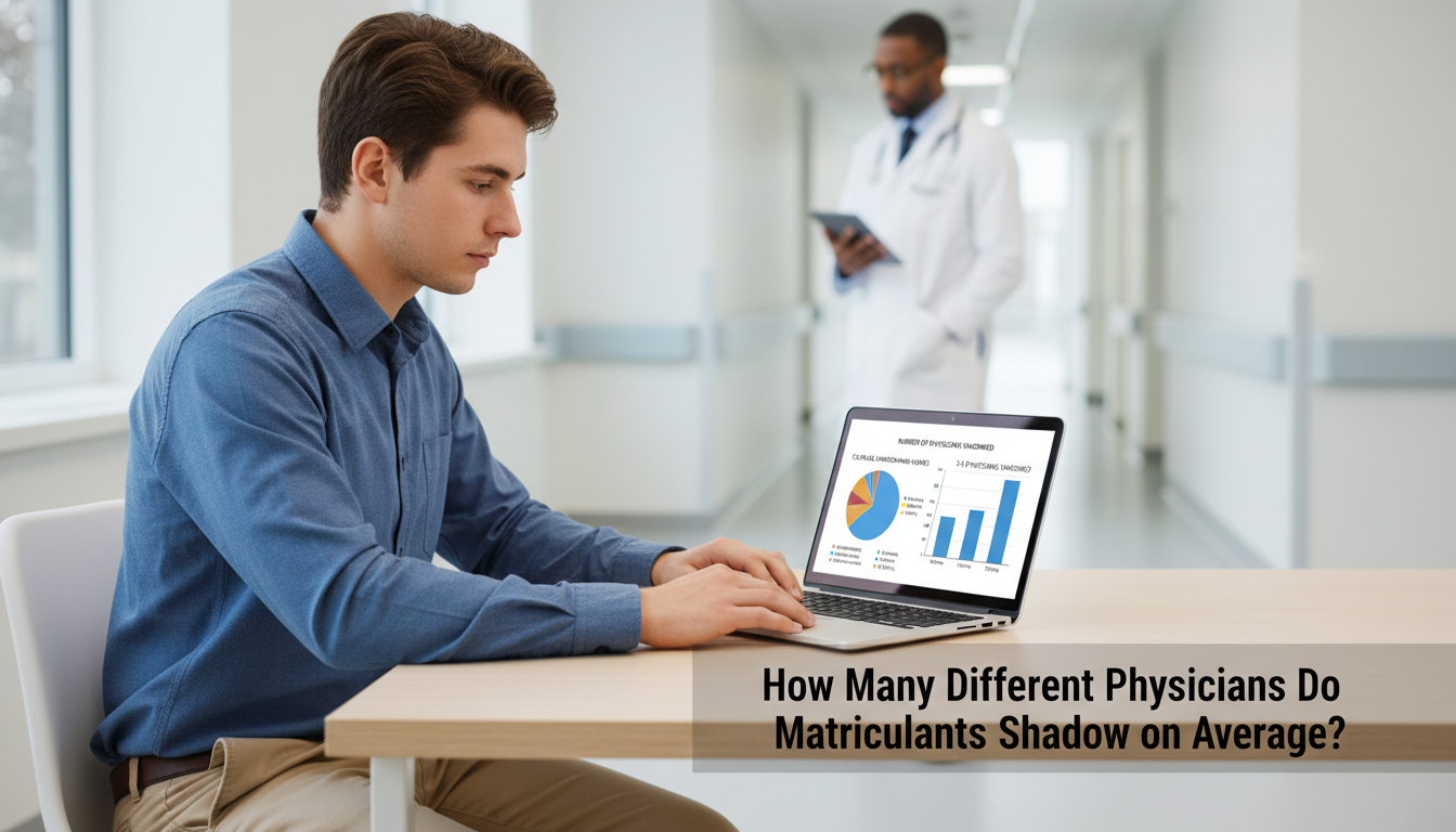 Premed student tracking physician shadowing experiences with data charts -  for How Many Different Physicians Do Matriculants
