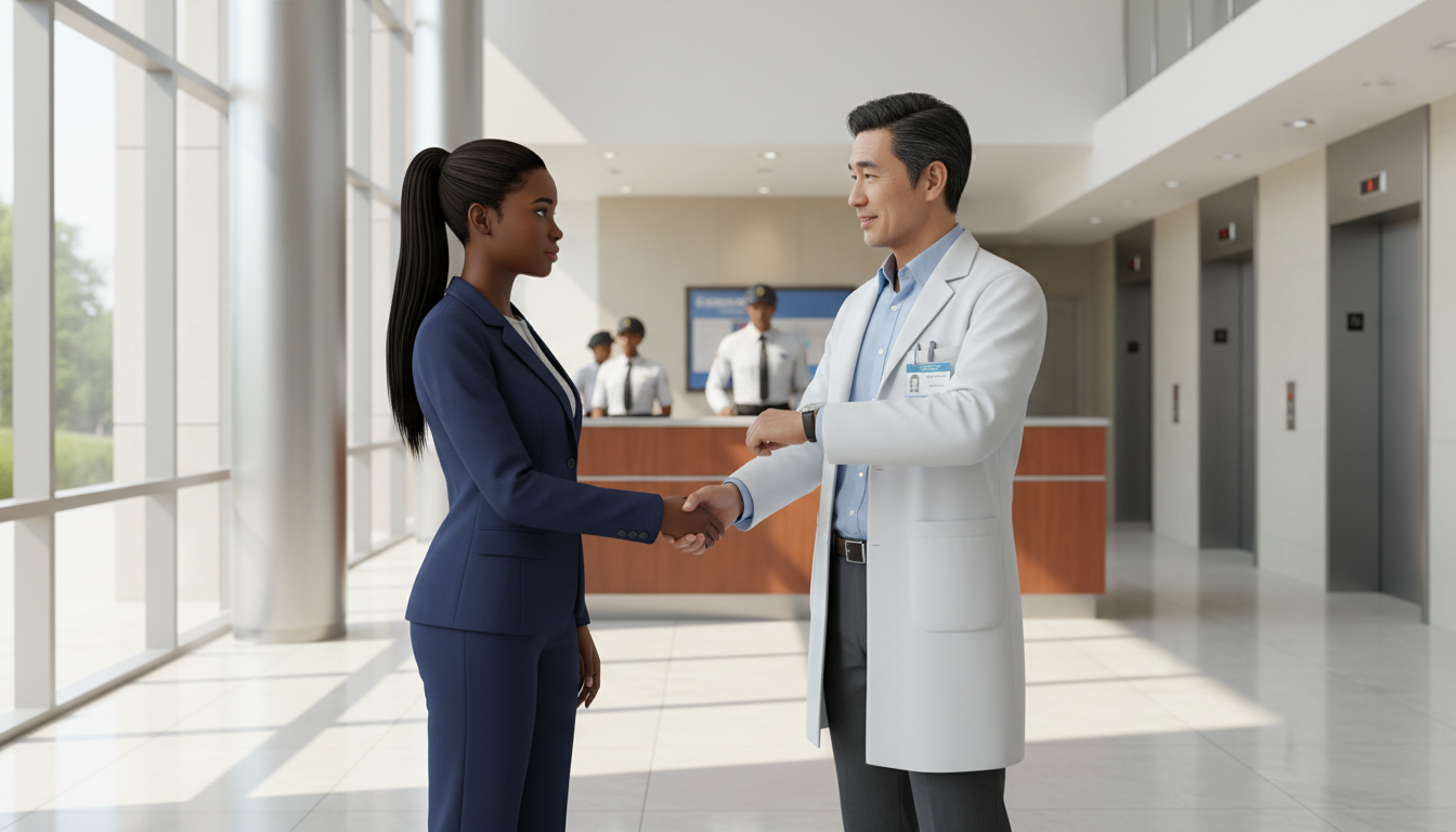 Premed student meeting physician for first day of shadowing -  for How Physicians Test Your Professionalism Quietly During Sh