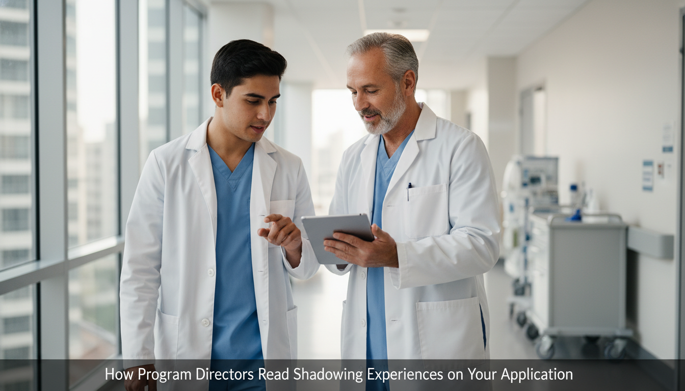 Medical student shadowing a physician in a hospital corridor Medical student shadowing a physician in a hospital corridor - for How Program Directors Read Shadowing Experiences on Your