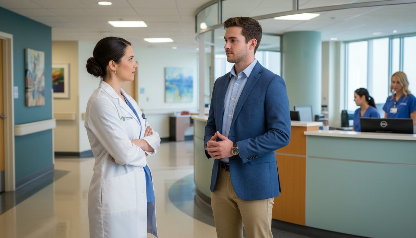Premed student setting respectful boundary while shadowing in a hospital -  for How to Politely Set Boundaries in Uncomfortab