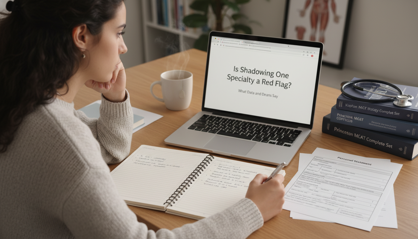 Premed student reflecting on clinical experience notes -  for Is Shadowing One Specialty a Red Flag? What Data and Deans Say