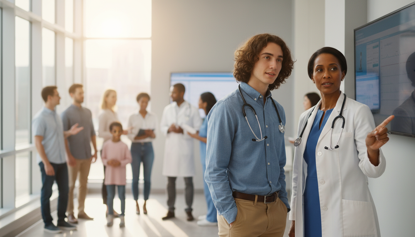 Premed student shadowing a physician in clinic during summer before medical school -  for MS0 to MS1 Summer: Using Shadowing