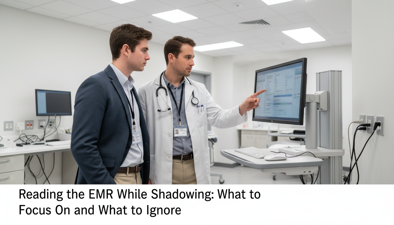 Premed student [shadowing physician](https://residencyadvisor.com/resources/shadowing-experience/shadowing-in-the-operating-r