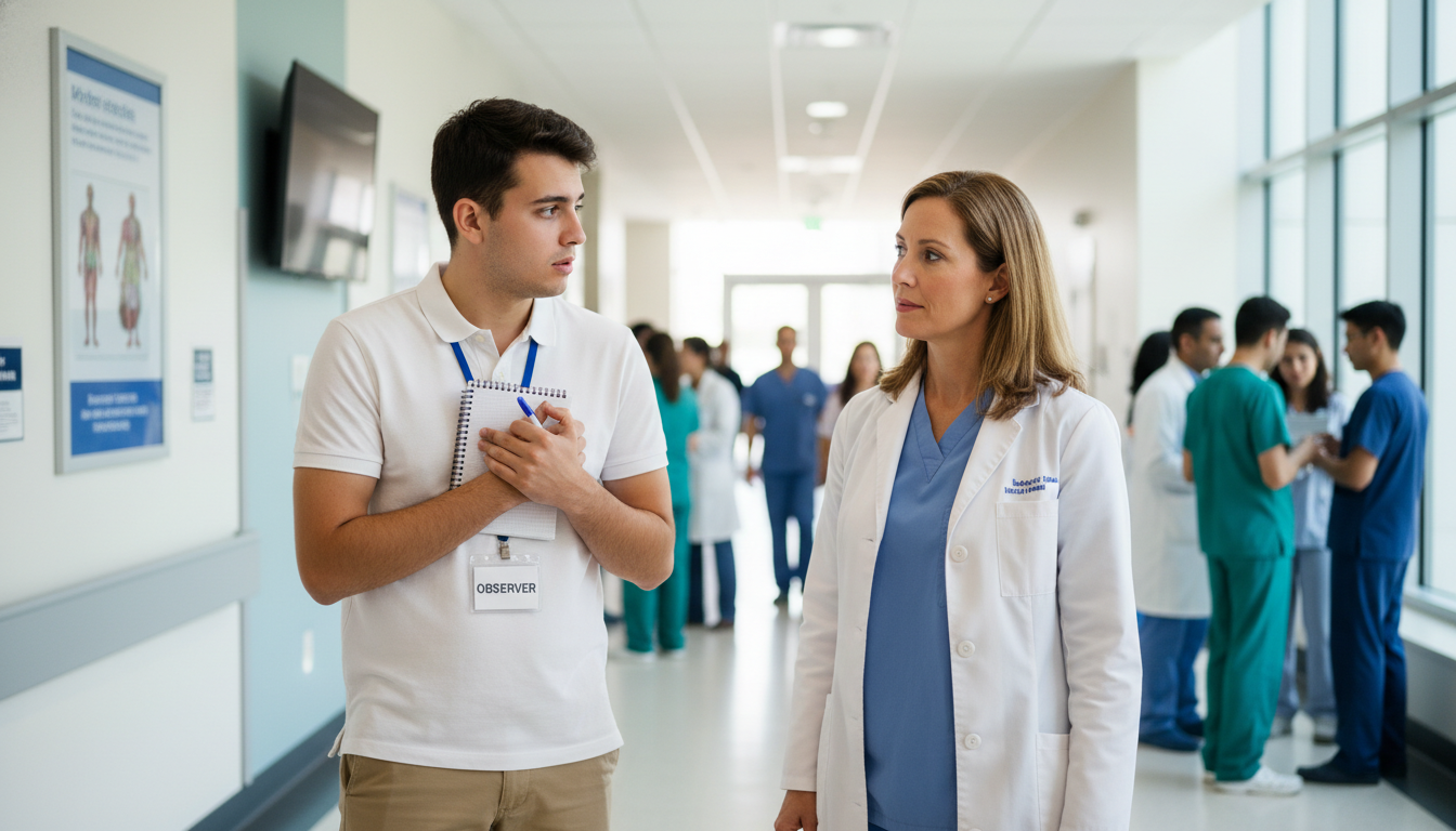 Medical student shadowing an attending physician, observed behavior -  for Red‑Flag Behaviors Attendings Clock Within 10 Minu